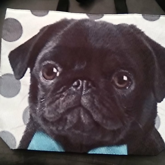 NEW- Tote bag  - Shoulder bag  - Black Pug - Picture 3 of 14